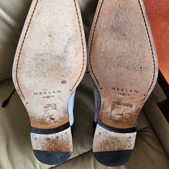 MEZLAN Plaid CapToe La With Checked Black & White Fabric Print Mens US Size 11.5 - Picture 7 of 9